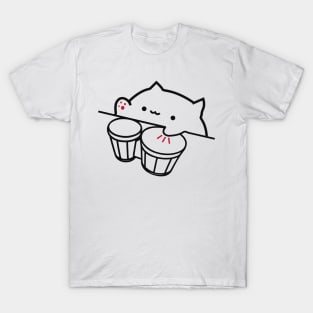 Bongo Cat Viral Music Cute Cat Meme T-Shirt